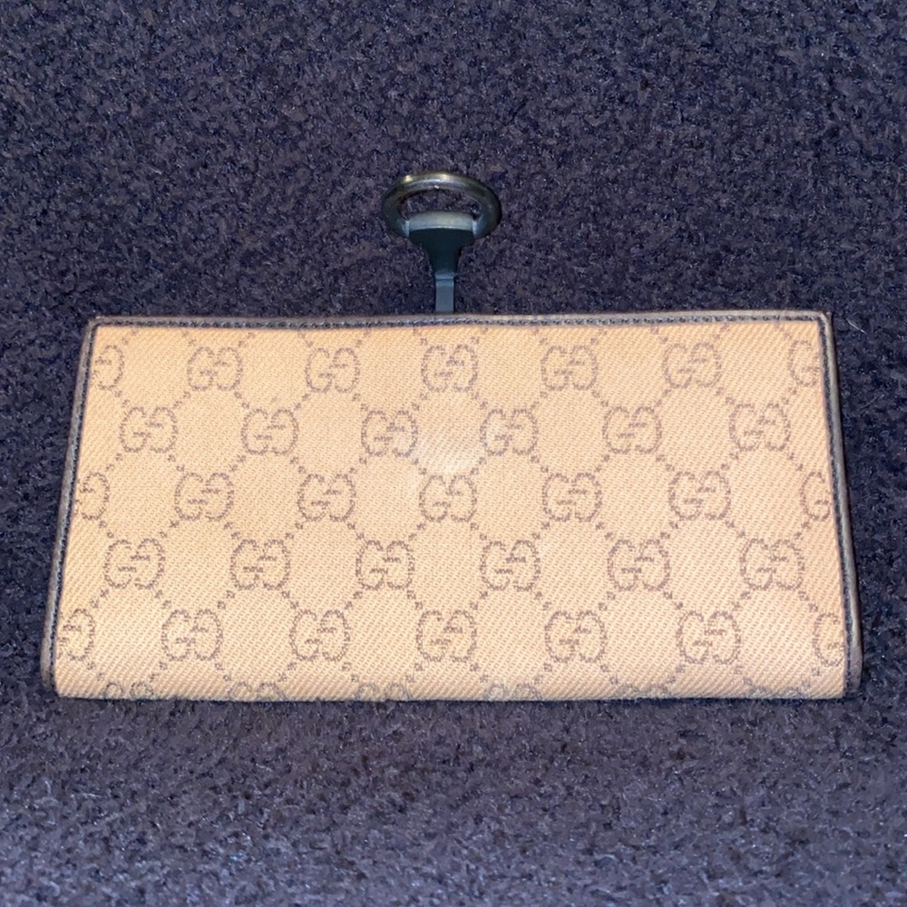 Gucci, unique canvas, leather long monogram wallet - Picture 3 of 6